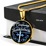 Overflowing With Thankfulness Circle Pendant Necklace