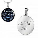 Overflowing With Thankfulness Circle Pendant Necklace