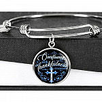 Overflowing With Thankfulness Circle Pendant Necklace