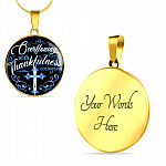 Overflowing With Thankfulness Circle Pendant Necklace