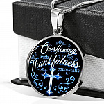 Overflowing With Thankfulness Circle Pendant Necklace