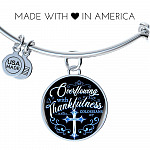 Overflowing With Thankfulness Circle Pendant Necklace