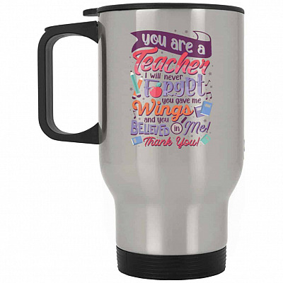 14 oz. Silver Travel Mug