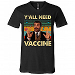 vaccine, Black, V-Neck T-Shirt