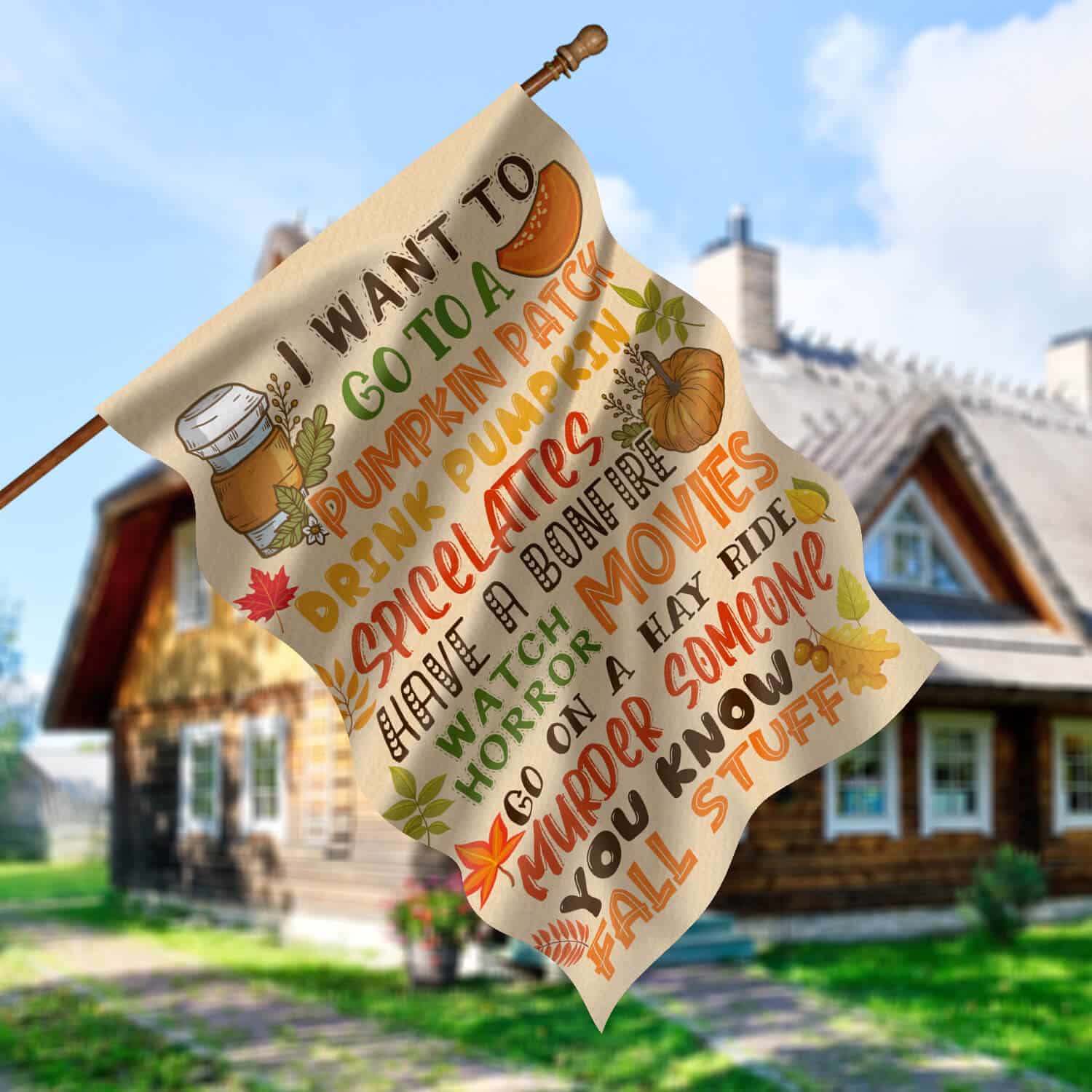 4TM. Fall Stuff -30x40 House Flag Mockup 5