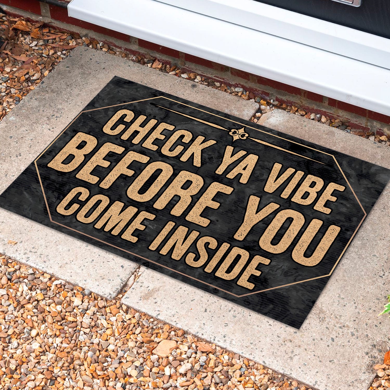 7O. Check Ya Vibe Doormat Mockup 10