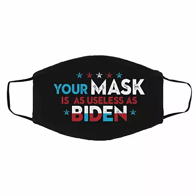 biden mask, Black, Cloth Face Cover – Medium/Large