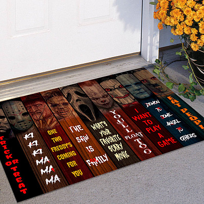 Alternative view of Classic Horror Movie Characters Indoor Doormat - Old Scary Movies Halloween Outdoor Door Mat