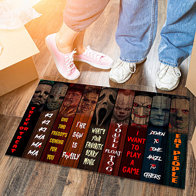 Classic Horror Movie Characters Indoor Doormat - Old Scary Movies Halloween Outdoor Door Mat