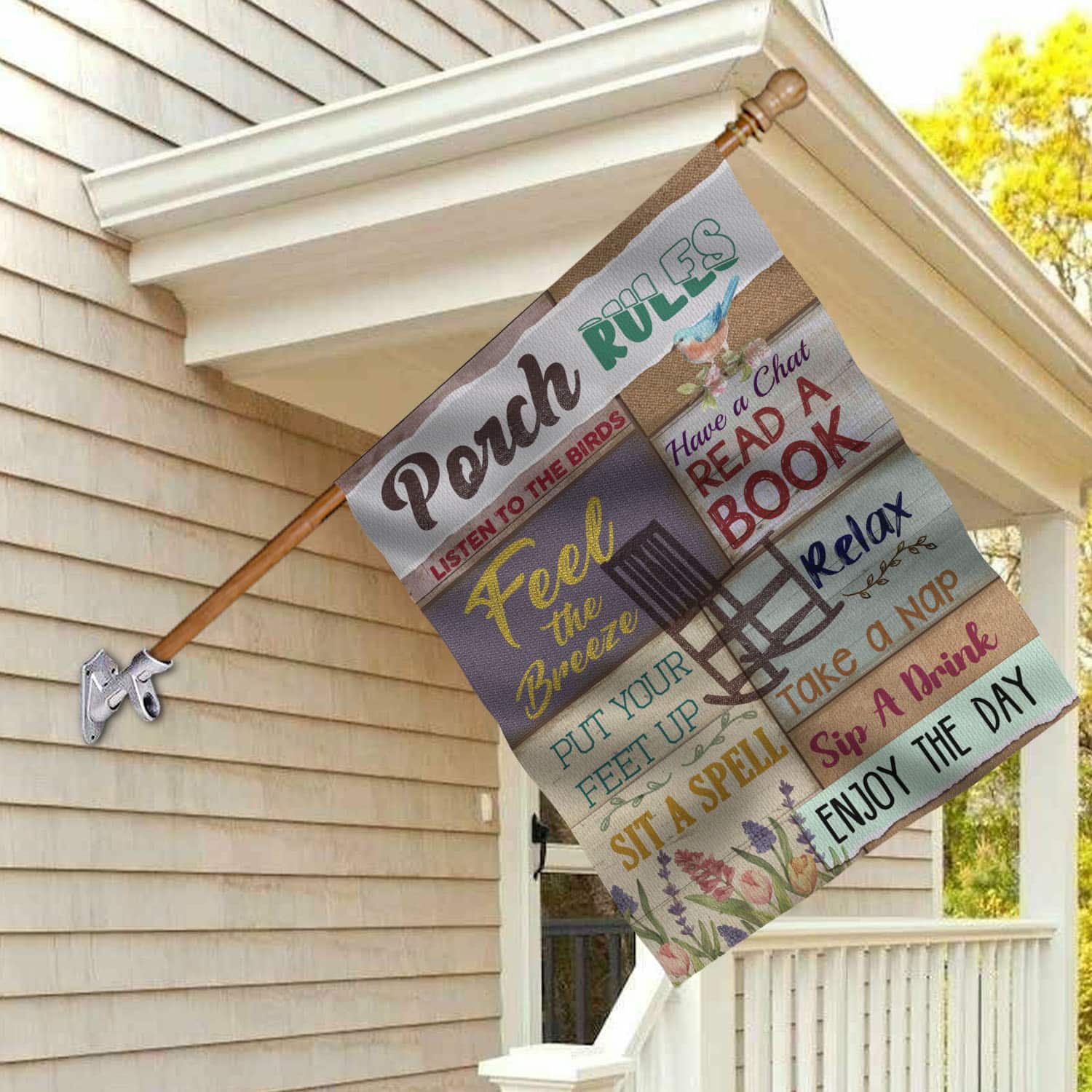 3MH. Porch Rules Flag 30x40 House Flag Mockup 2