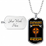 Jesus Christ Of Nazareth Salvation Is Found In No One Else Dog Tag Pendant Necklace