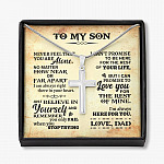 Gift For Son From Dad - Never Feel That You Are Alone Artisan Crafted Cross Necklace - Artisan Crafted Cross Necklace