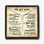 Gift For Son From Dad - Never Feel That You Are Alone Artisan Crafted Cross Necklace - Artisan Crafted Cross Necklace