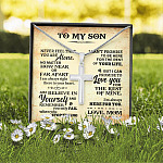 Gift For Son From Dad - Never Feel That You Are Alone Artisan Crafted Cross Necklace