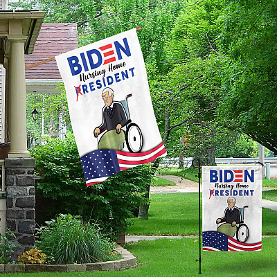 Alternative view of Joe Biden Nursing Home Resident Decorative Garden Flag - Indoor Outdoor Flag - House Flag