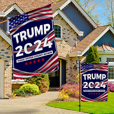 Alternative view of Trump 2024 Make Votes Count Again American Flag - Presidential Election 2024 Garden Flag - House Flag