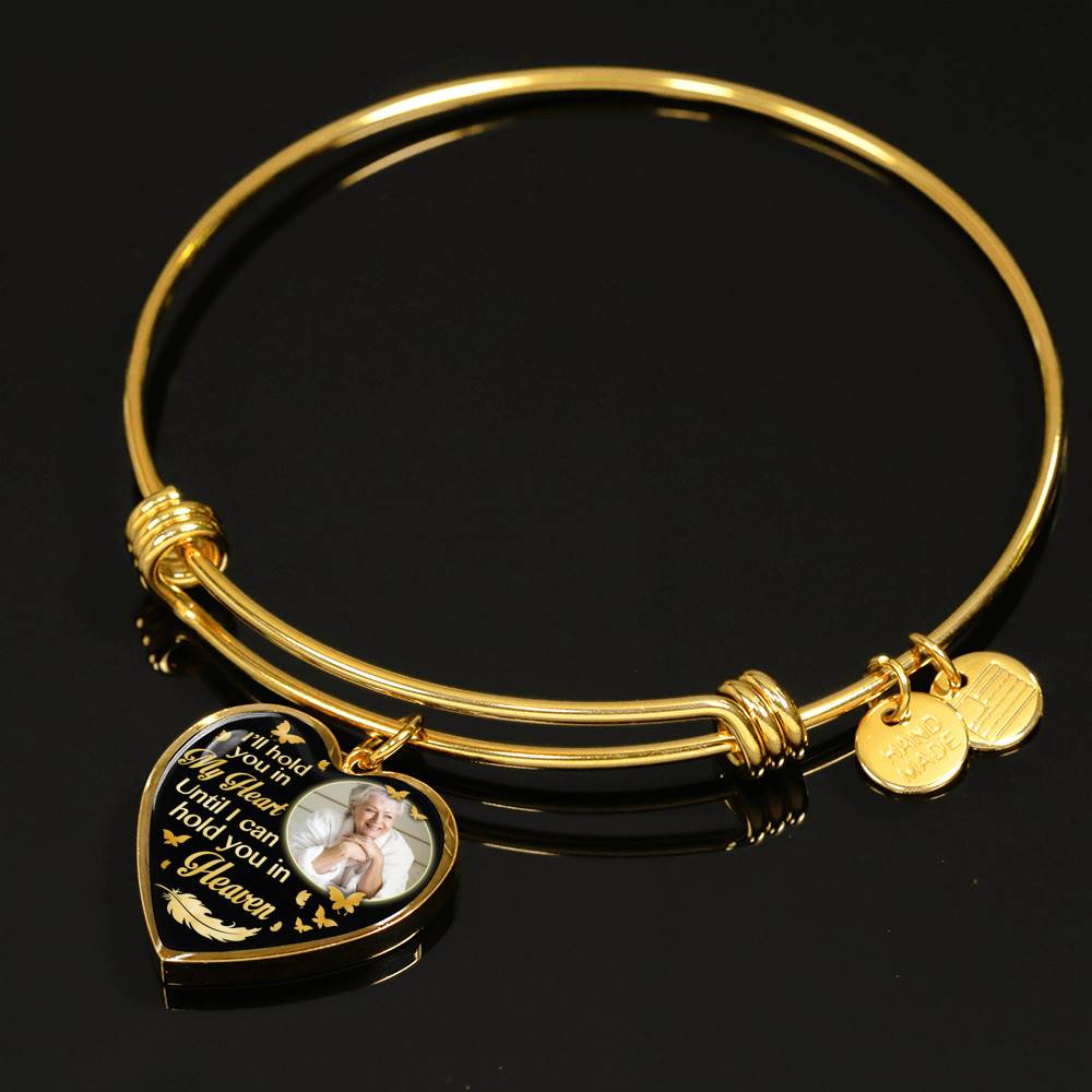 Custom Photo I'll Hold You In My Heart Until I Can Hold You In Heaven Feather Butterfly Memorial Heart Pendant Necklace