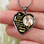 Custom Photo I'll Hold You In My Heart Until I Can Hold You In Heaven Feather Butterfly Memorial Heart Pendant Necklace