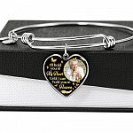 Custom Photo I'll Hold You In My Heart Until I Can Hold You In Heaven Feather Butterfly Memorial Heart Pendant Necklace
