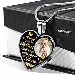 Custom Photo I'll Hold You In My Heart Until I Can Hold You In Heaven Feather Butterfly Memorial Heart Pendant Necklace