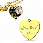 Custom Photo I'll Hold You In My Heart Until I Can Hold You In Heaven Feather Butterfly Memorial Heart Pendant Necklace