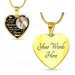 Custom Photo I'll Hold You In My Heart Until I Can Hold You In Heaven Feather Butterfly Memorial Heart Pendant Necklace