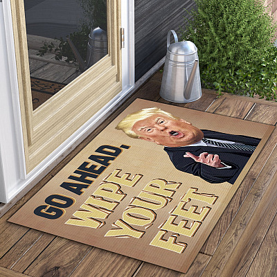 Alternative view of Go Ahead Wipe Your Feet Donald Trump Doormat - Outdoor Indoor Doormat - Anti Donald Trump Doormat