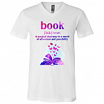 Book A Magical Doorway To A Shirt, White, V-Neck T-Shirt