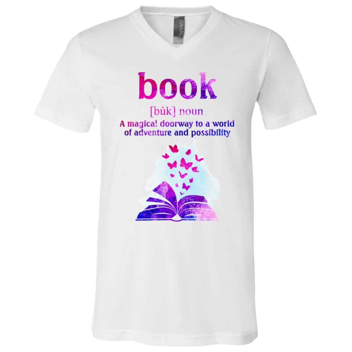Book A Magical Doorway To A Shirt, White, V-Neck T-Shirt
