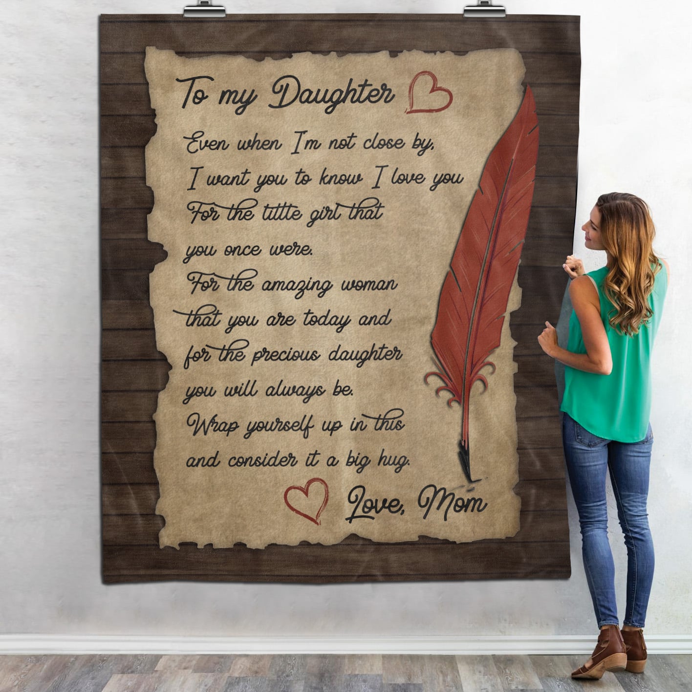 5UT. Daughter Handwriting Blanket Mockup 6