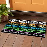 14 HG. In This House We Believe One Man-Doormat Doormat mockup 1