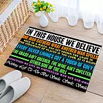 14 HG. In This House We Believe One Man-Doormat Doormat mockup 2