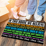 14 HG. In This House We Believe One Man-Doormat Doormat mockup 6