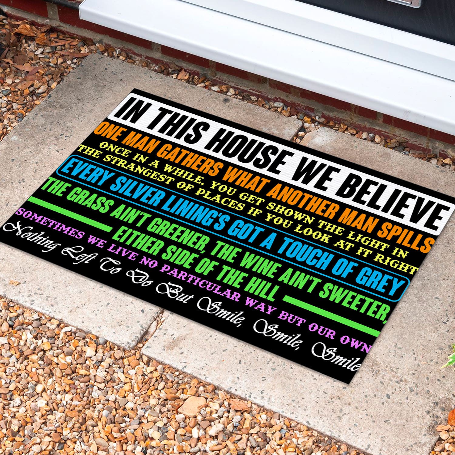 14 HG. In This House We Believe One Man-Doormat Doormat Mockup 10