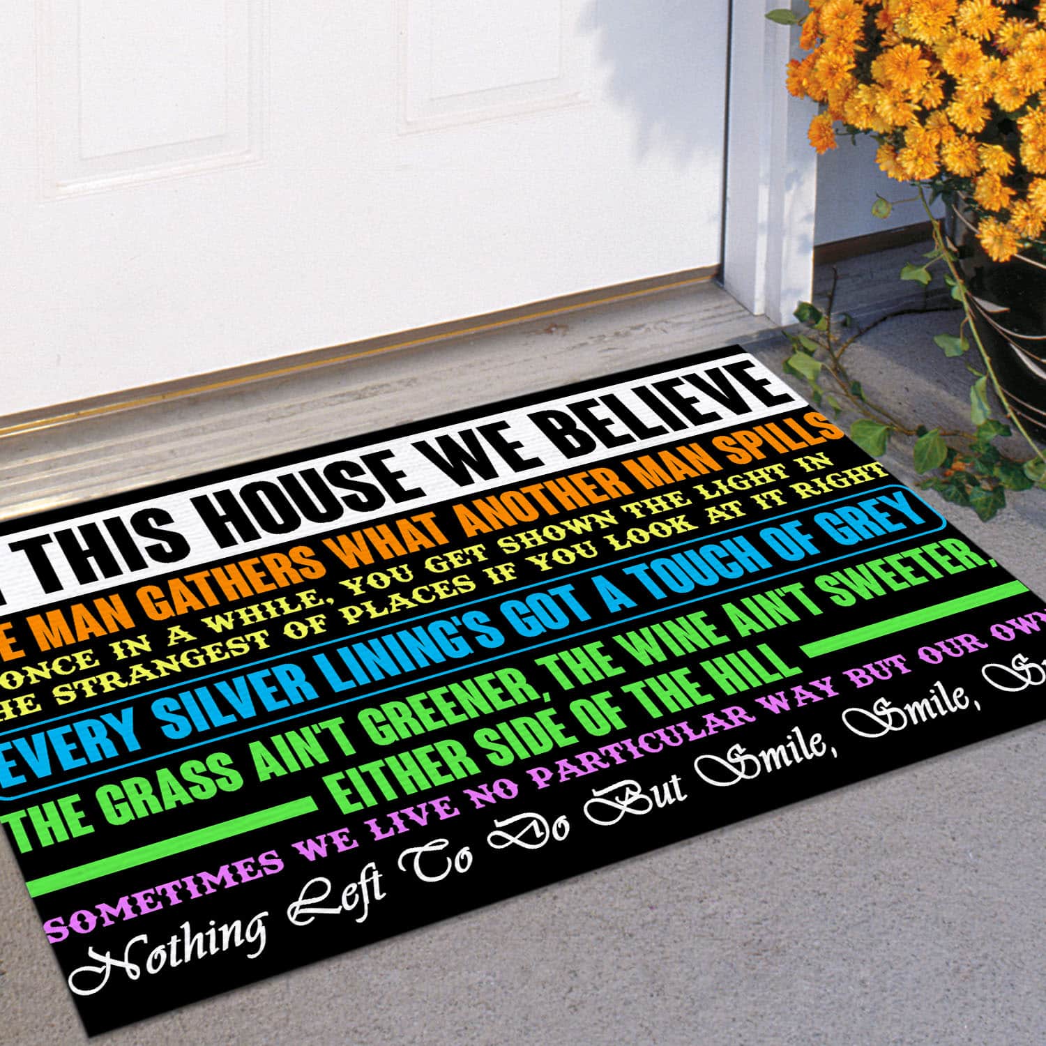 14 HG. In This House We Believe One Man-Doormat Doormat mockup 11