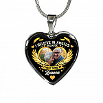 I Believe in Angels Because I Have Some in Heaven Personalized Photo Heart Pendant Necklace