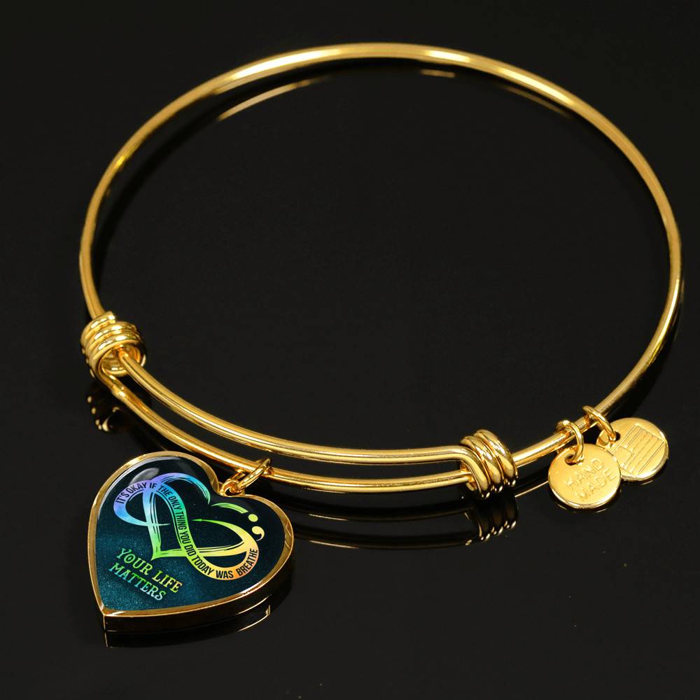 It's Okay If The Only Thing You Do Today Is Breathe Your Life Matters Heart Pendant Necklace - Suicide Awareness Gift It's Okay If The Only Thing You Do Today Is Breathe Your Life Matters Heart Pendant Necklace - Suicide Awareness Gift