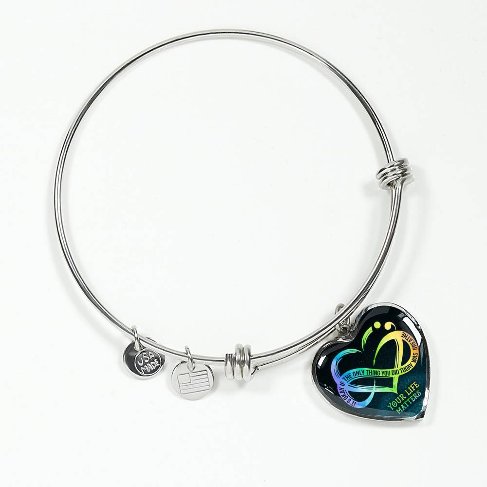 It's Okay If The Only Thing You Do Today Is Breathe Your Life Matters Heart Pendant Necklace - Suicide Awareness Gift It's Okay If The Only Thing You Do Today Is Breathe Your Life Matters Heart Pendant Necklace - Suicide Awareness Gift