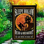 Sleepy Hollow Dead and Breakfast Garden Flag - House Flag - Wall Flag - Halloween Yard Flag