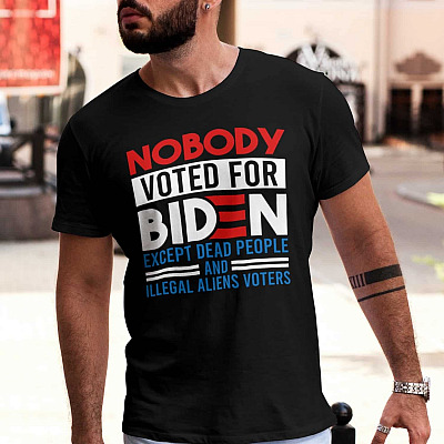 Alternative view of Nobody Voted For Biden Except Dead People And Illegal Aliens Voters T-Shirt - Funny Political Anti Biden T-Shirt