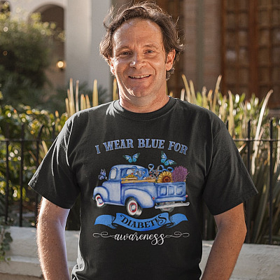Alternative view of I Wear Blue For Diabetes Awareness Blue Truck T-Shirt - Diabetes Awareness Month Shirt