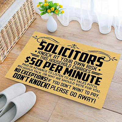 Alternative view of Solicitors Knock At Your Own Risk Do Not Knock Please Go Away Funny Indoor Outdoor Decorative Doormat