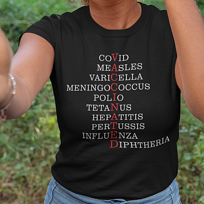 Alternative view of Vaccines Saves Lives T-Shirt - Funny Nurse T-Shirt - Funny Vaccine Shirt For Nurse