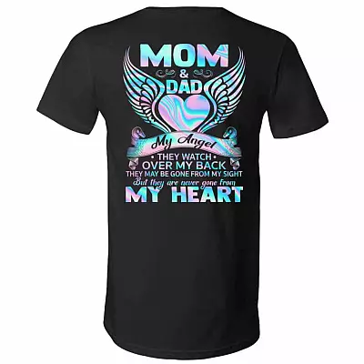 mom and dad shirt, Black, V-Neck T-Shirt