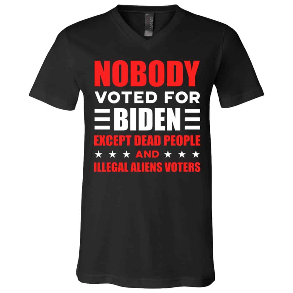 biden t, Black, V-Neck T-Shirt