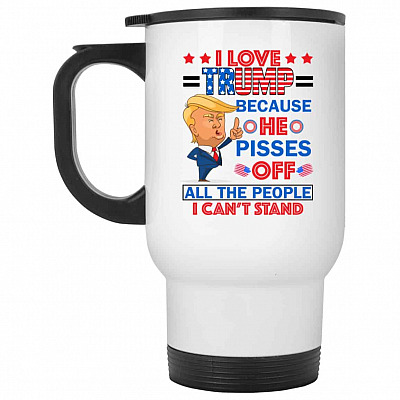 14 oz. White Travel Mug