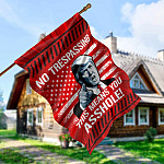 5TM. No Trespassing Asshole (7) House Flag Mockup 5