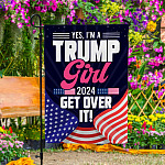 8KNG. trump girl 2024 - 30x40 Garden Flag Mockup 4