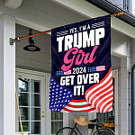 8KNG. trump girl 2024 - 30x40 House Flag Mockup 1