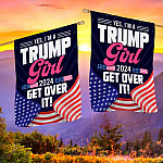 8KNG. trump girl 2024 - 30x40 House Flag Mockup 2 Side